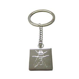 Etched Detailed Fly Bug Insect Keychain - image 1